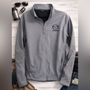 Port Authority Mazda Soft Shell Jacket Mens XL Gray Full Zip Lightweight